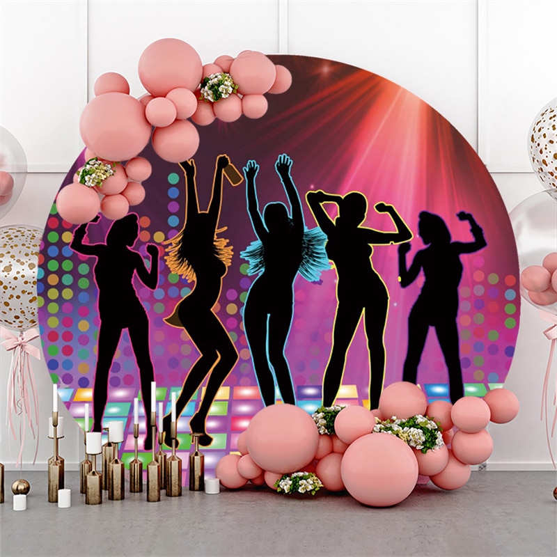 Custom Background Round Disco Wall Childrens Birthday Decoration Party Supplies Baby Shower Decorations Photozone Ba